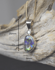 Harlequin Australian Boulder Opal Gold Pendant with diamond measurements