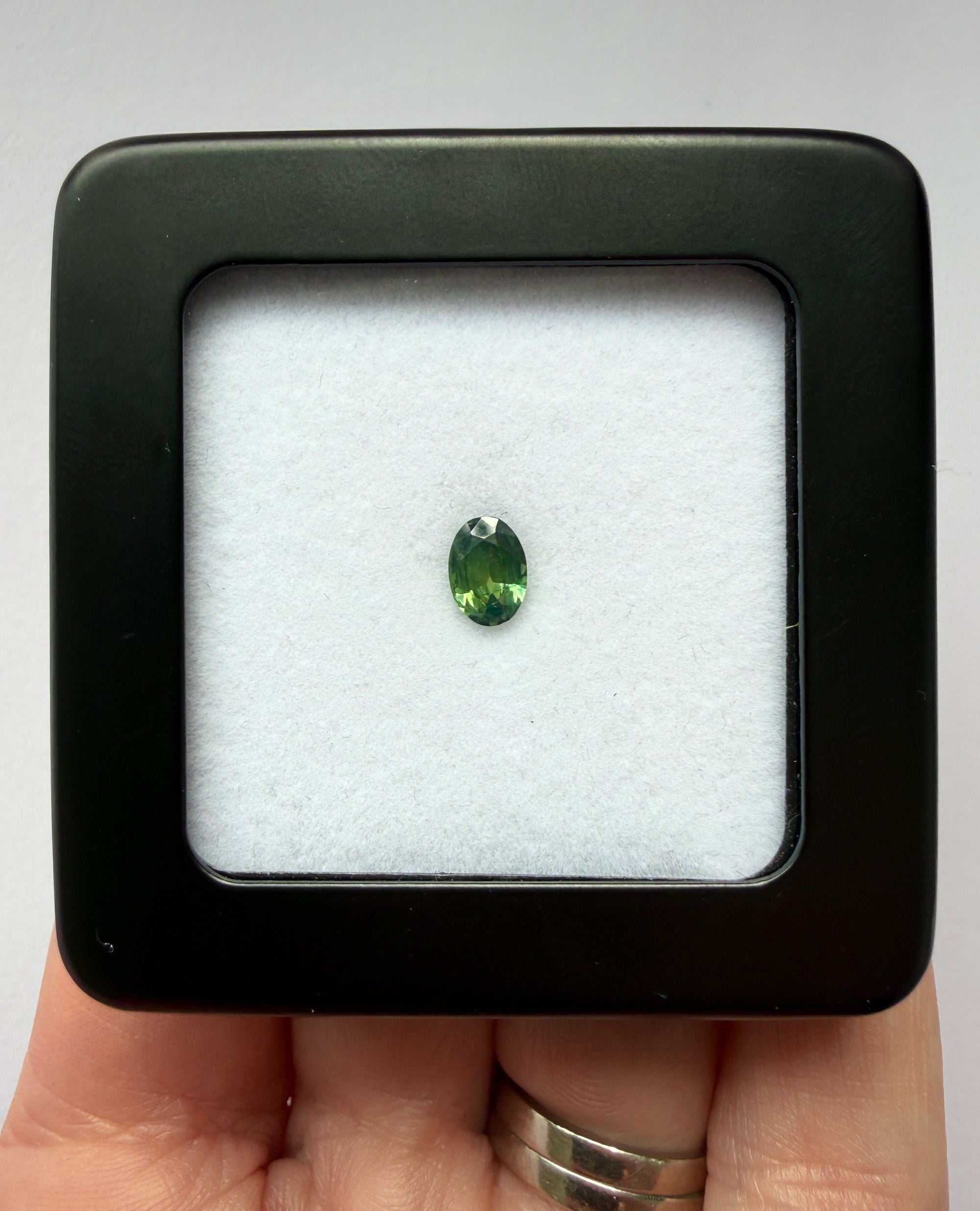 0.69ct Green Australian Sapphire Oval-cut