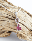 Pink Spinel and Tourmaline Silver Pendant