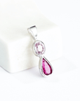 Pink Spinel and Tourmaline Silver Pendant