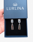 Boulder Opal and Aquamarine Double Drop Silver Earrings