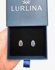 Boulder Opal Oval Silver Stud Earrings