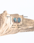 Boulder Opal Green Teardrop Silver Stud Earrings