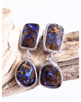 Boulder Opal Double Drop Silver Earrings