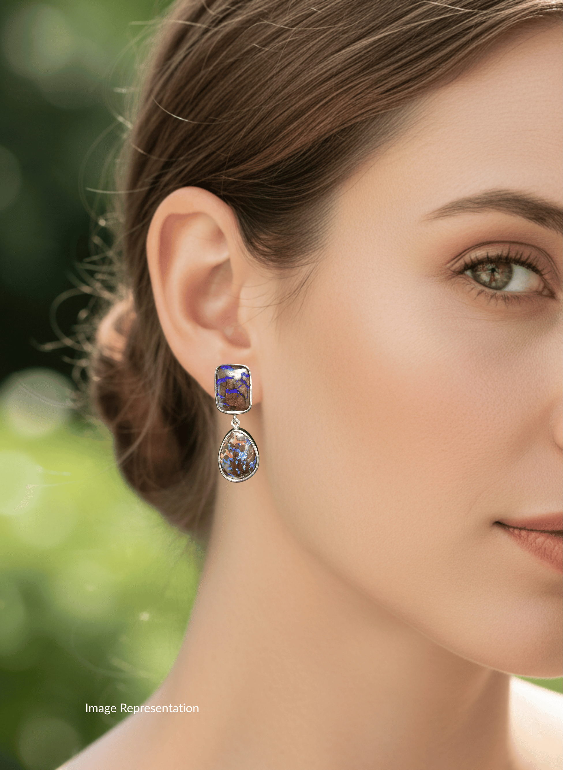 Boulder Opal Double Drop Silver Earrings