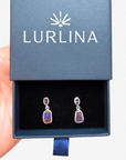 Boulder Opal and Blue Australian Sapphire Silver Drop Earrings