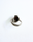 Freeform Boulder Opal and Diamond Silver Ring