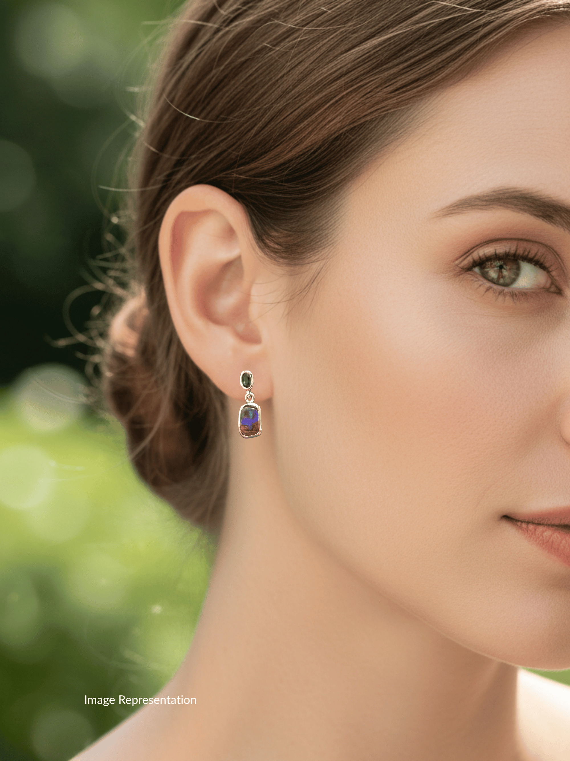 Boulder Opal and Blue Australian Sapphire Silver Drop Earrings
