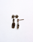 Boulder Opal and Blue Australian Sapphire Silver Drop Earrings