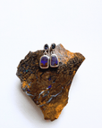 Boulder Opal and Blue Australian Sapphire Silver Drop Earrings