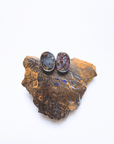 Sculptured Boulder Opal Silver Stud Earrings