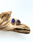 Boulder Opal Blue Pinfire Silver Stud Earrings