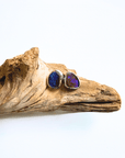 Boulder Opal Blue Pinfire Silver Stud Earrings