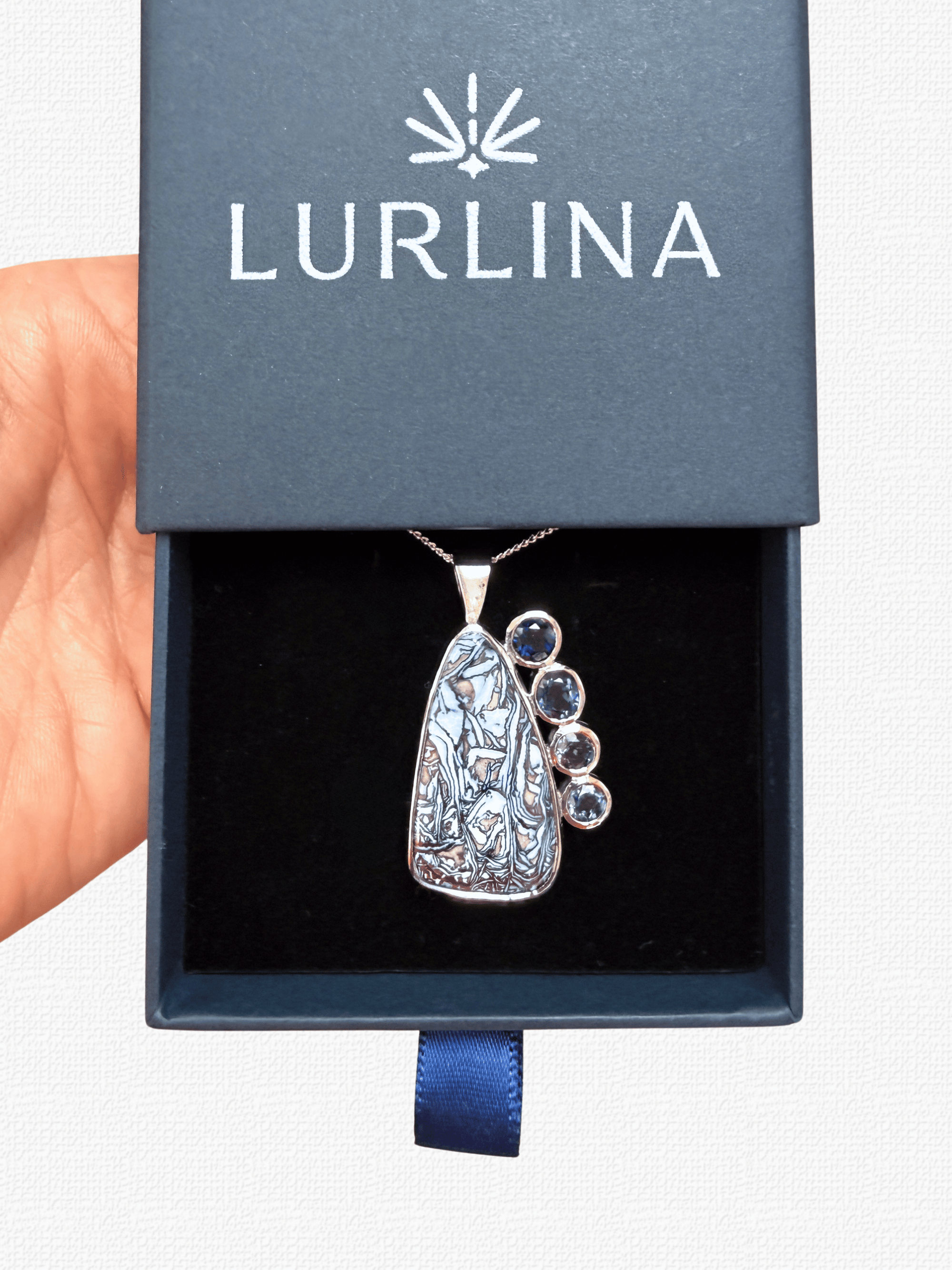 Iolite and Boulder Opal Silver Sail Pendant