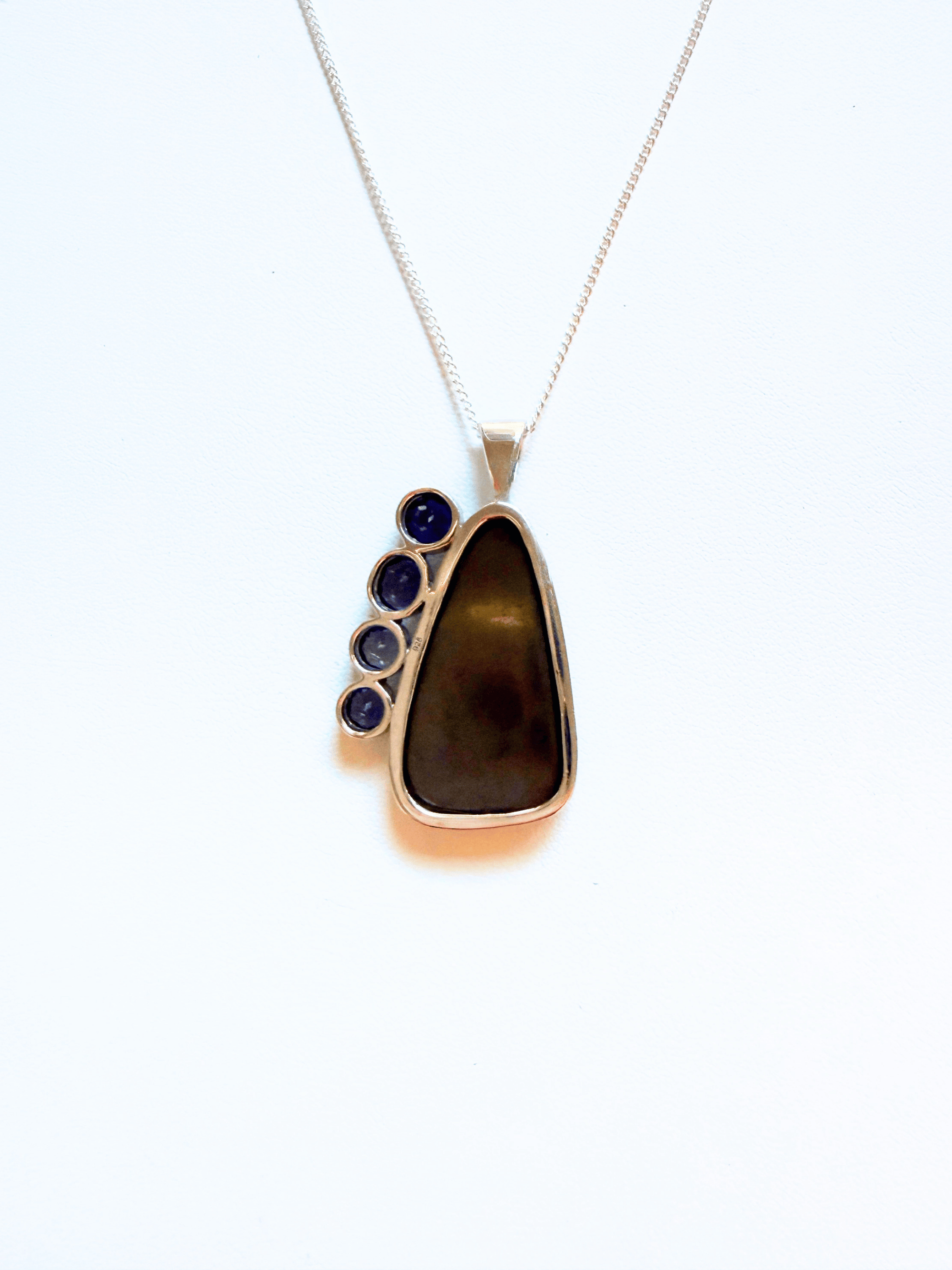 Iolite and Boulder Opal Silver Sail Pendant