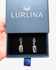 Boulder Opal and Blue Marquise Sapphire Silver Drop Earrings