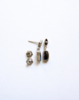 Boulder Opal and Blue Marquise Sapphire Silver Drop Earrings