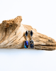 Boulder Opal and Blue Marquise Sapphire Silver Drop Earrings
