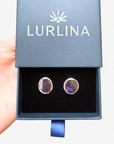 Boulder Opal Blue Matrix Silver Stud Earrings