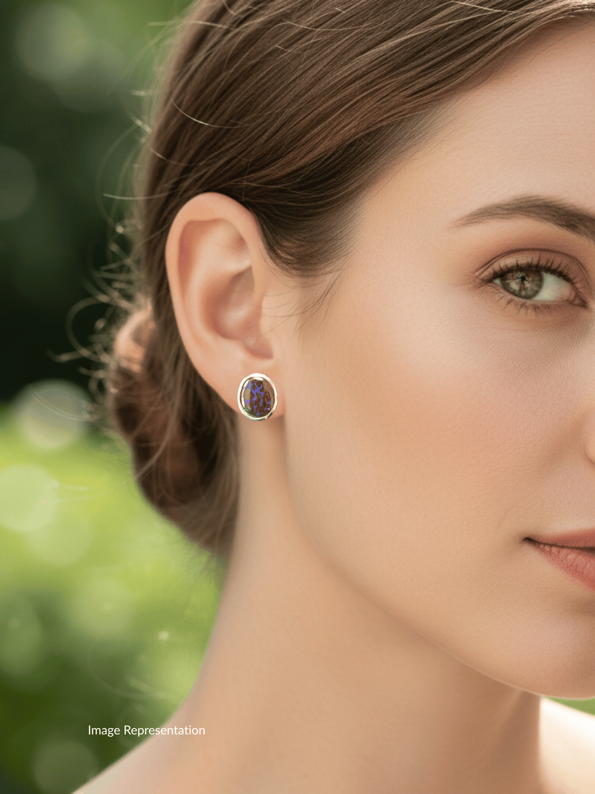 Boulder Opal Blue Matrix Silver Stud Earrings