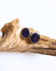 Boulder Opal Blue Matrix Silver Stud Earrings