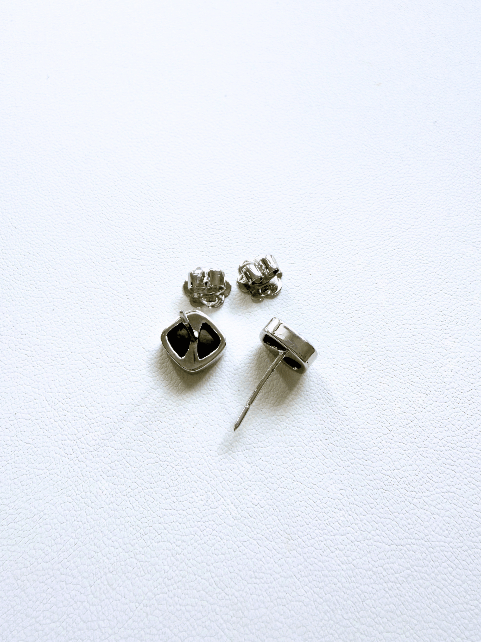 Boulder Opal Square Silver Stud Earrings