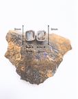 Boulder Opal Square Silver Stud Earrings
