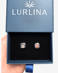Boulder Opal Square Silver Stud Earrings
