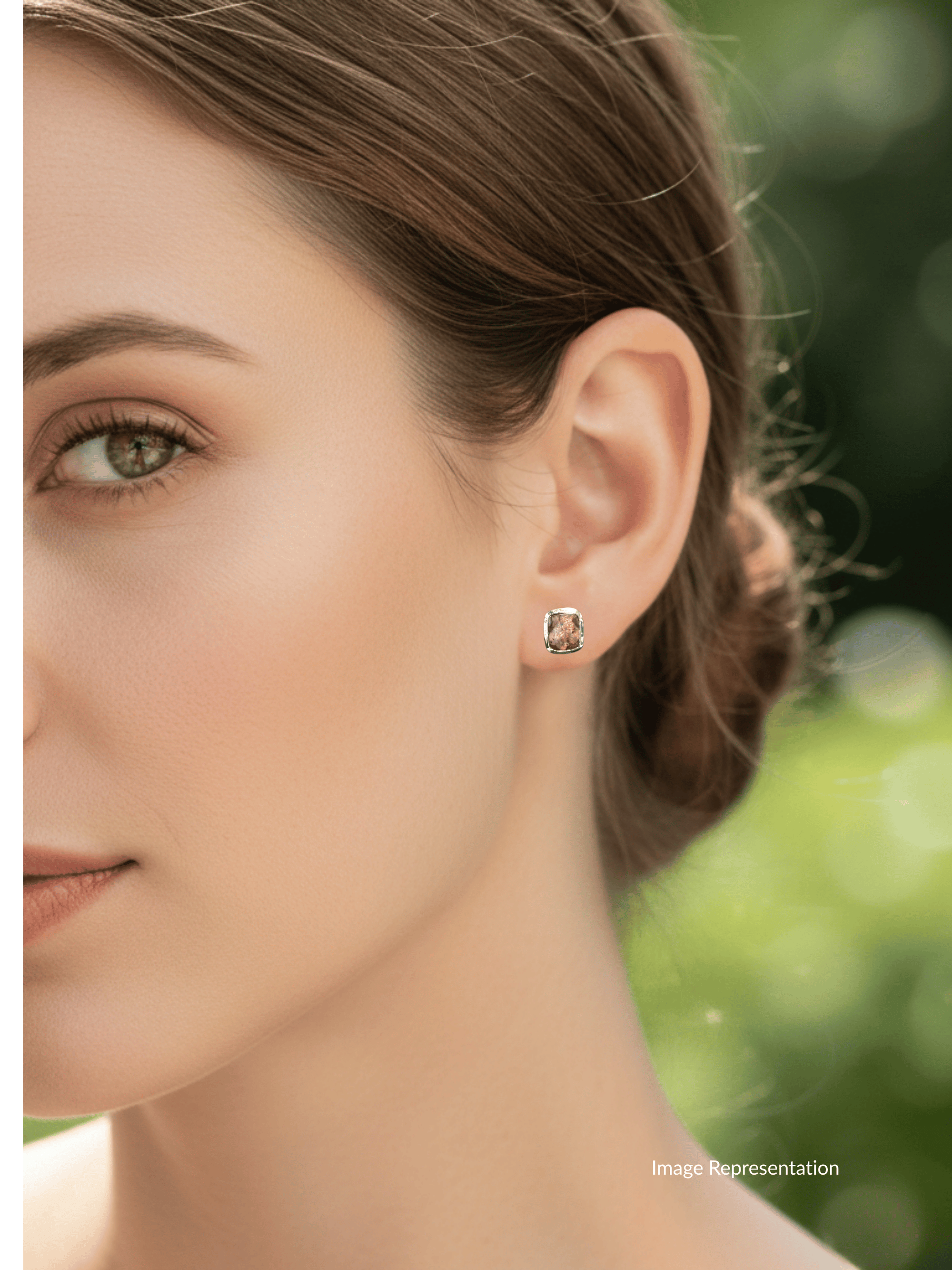 Boulder Opal Square Silver Stud Earrings