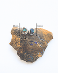 Boulder Opal Teardrop Silver Stud Earrings