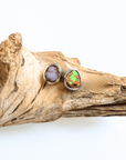 Boulder Opal Mixed Sparkle Silver Stud Earrings