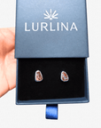 Boulder Opal Teardrop Sparkle Silver Stud Earrings