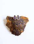 Boulder Opal Teardrop Sparkle Silver Stud Earrings