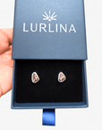 Boulder Opal Triangle Colour Silver Stud Earrings