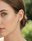 Boulder Opal Multi Sparkle Silver Stud Earrings