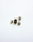 Boulder Opal Rectangle Silver Stud Earrings