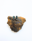 Boulder Opal Green Sparkle Silver Stud Earrings