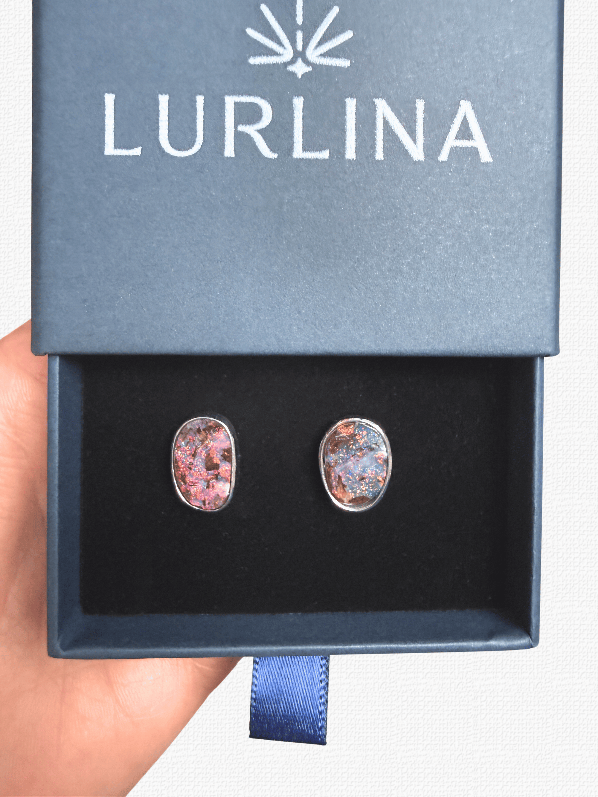 Sculptured Boulder Opal Silver Stud Earrings