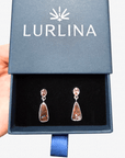 Boulder Opal and Pink Sapphire Silver Drop Earrings