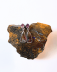 Boulder Opal and Pink Sapphire Silver Drop Earrings