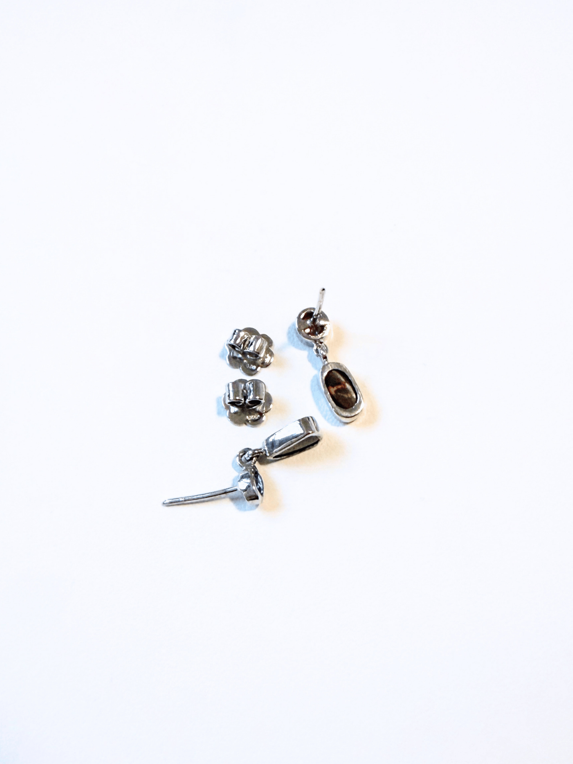 Boulder Opal, Pink Spinel and Blue Sapphire Silver Drop Earrings