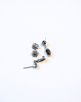 Boulder Opal, Pink Spinel and Blue Sapphire Silver Drop Earrings