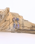 Boulder Opal, Pink Spinel and Blue Sapphire Silver Drop Earrings