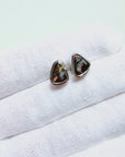 Boulder Opal Triangle Colour Silver Stud Earrings