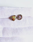 Boulder Opal Mixed Sparkle Silver Stud Earrings