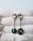 Boulder Opal and Topaz Dangle Silver Earrings