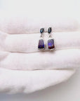 Boulder Opal and Blue Australian Sapphire Silver Drop Earrings