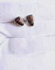 Boulder Opal Teardrop Sparkle Silver Stud Earrings