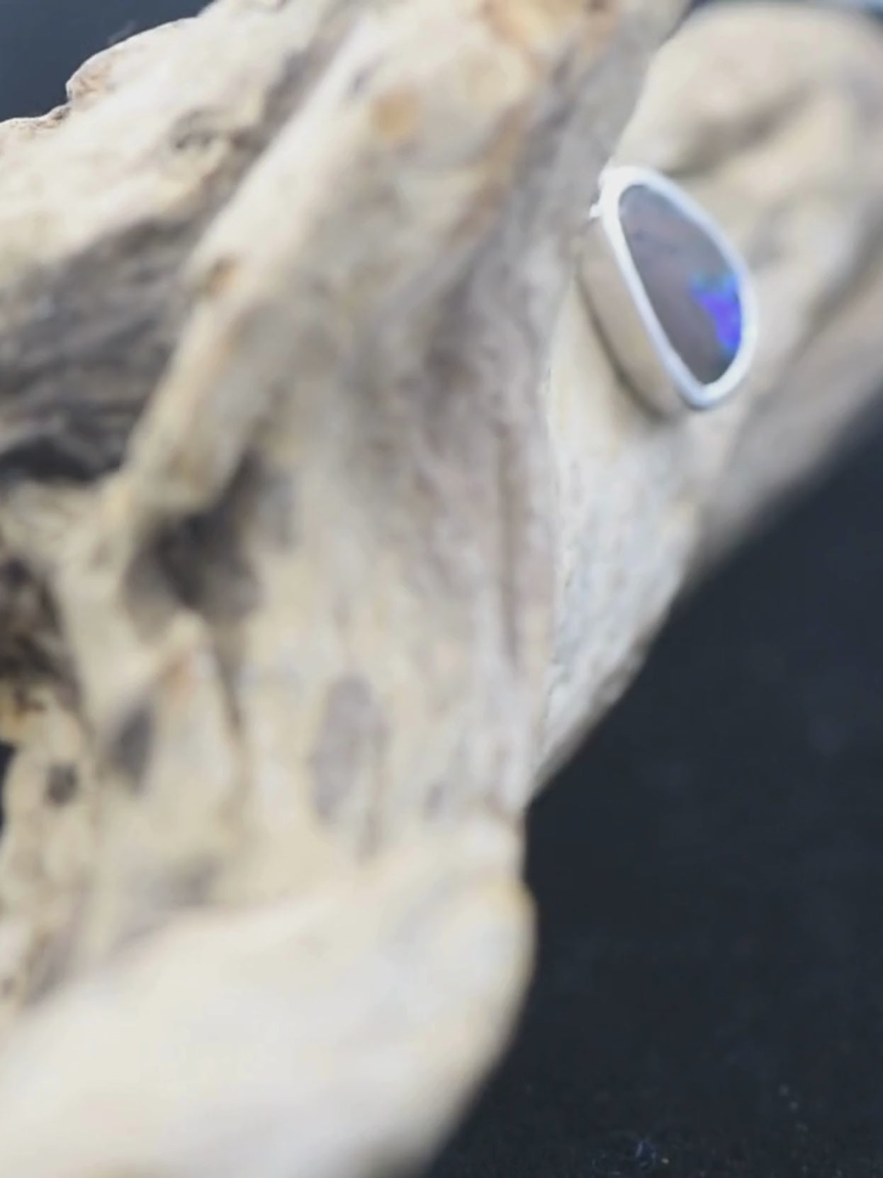 Boulder Opal Tear Drop Silver Bracelet Charm video