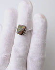 Boulder Opal and Diamond Accent Silver Ring